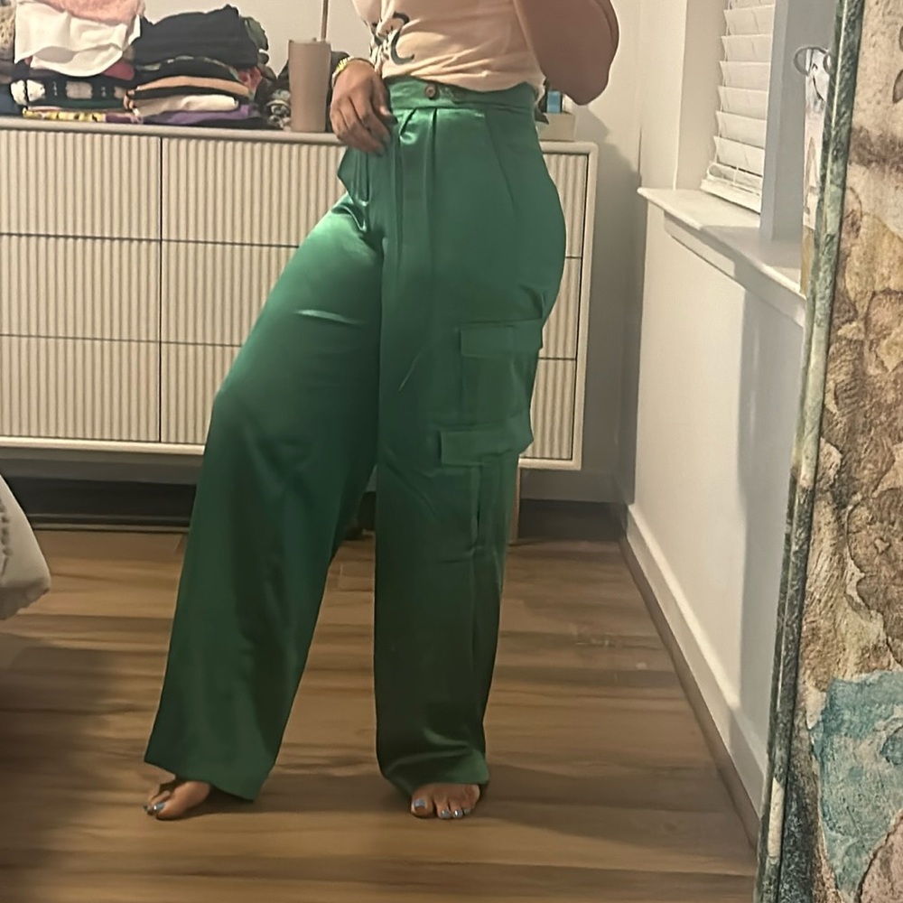 Target “a new day” green satin cargo pants